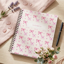 Agenda Estética femenina y coqueta con lazo rosa