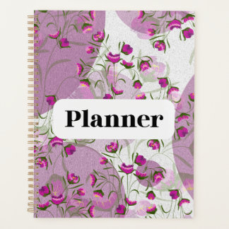 Agenda Estética floral artística rosa y púrpura de jardín