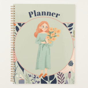Agenda estética floral verde edad
