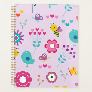 Agenda Estética juguetona de pájaros y abejas retro Y2K l