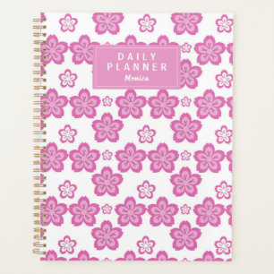 Agenda Estética personalizada de flor rosa con flores de