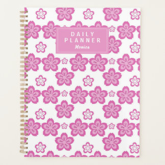 Agenda Estética personalizada de flor rosa con flores de 