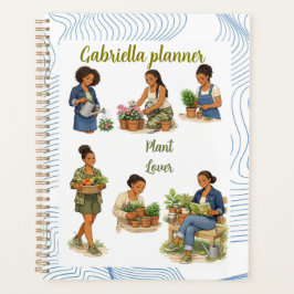 Agenda Estilo chic de amante del jardinería con acuarela