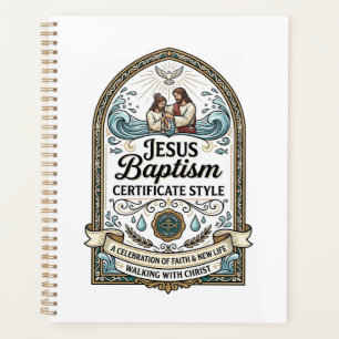 Agenda Estilo de Certificado de Bautismo de Jesús Certifi