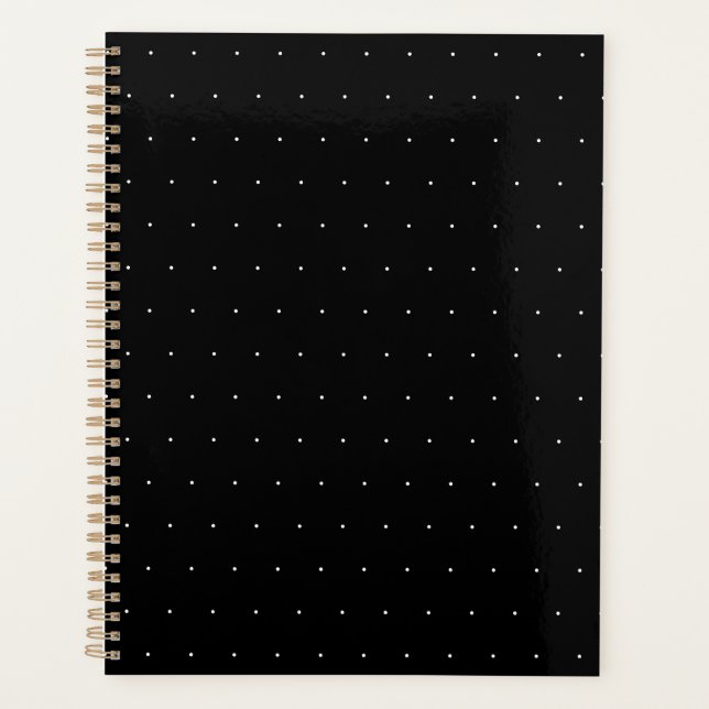 Agenda Estilo negro sólido con punto blanco (Anverso)