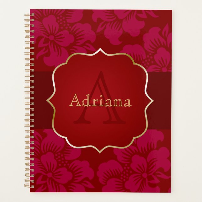 Agenda Estilo rojo asiático personalizado (Anverso)