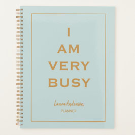 Agenda "Estoy muy ocupado" Planner azul y dorado