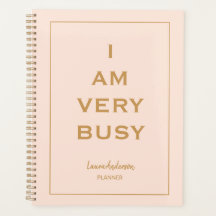 "Estoy muy ocupado" Planner rosa y dorado