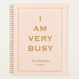 Agenda "Estoy muy ocupado" Planner rosa y dorado