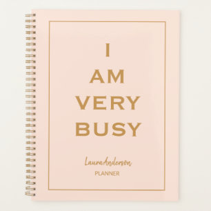 Agenda "Estoy muy ocupado" Planner rosa y dorado
