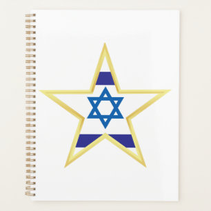 Agenda Estrella de David Bandera Israelí con Ribete Dorad
