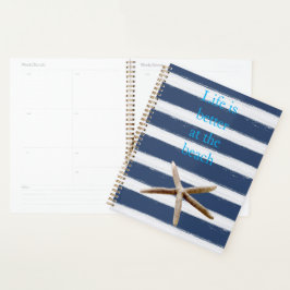 Agenda Estrella de mar de rayas azules y blancas