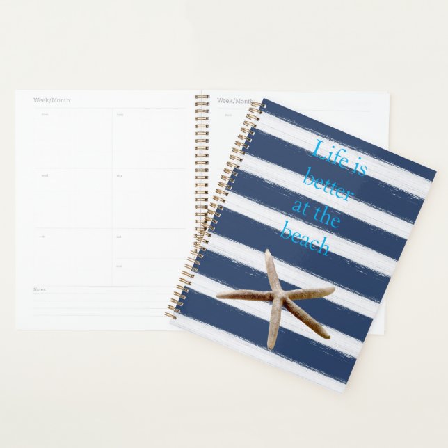 Agenda Estrella de mar de rayas azules y blancas (Demostración)
