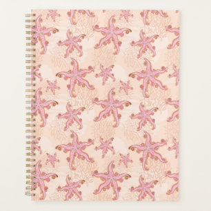 Agenda Estrella de mar y coral rosa patrón pastel