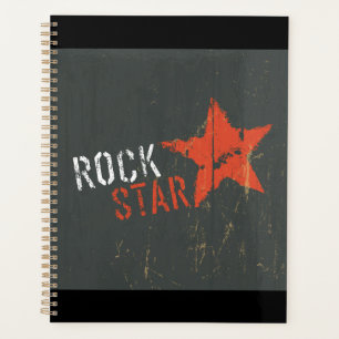 Agenda Estrella de Rock Distorsionada Grunge Estrella Roj