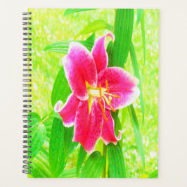 Agenda Estrella rosa profunda bonito Lily en verde anime