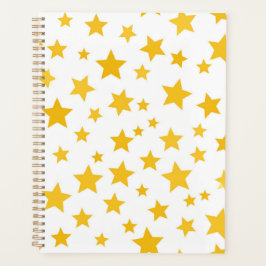 Agenda estrellas amarillas sobre fondo blanco