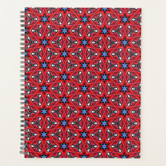 Agenda Estrellas azules sobre rojo