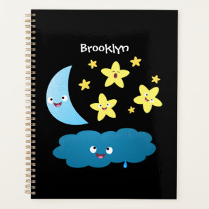 Agenda Estrellas cantarinas lindas, luna y nube de dibujo