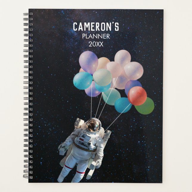 Agenda Estrellas de astronautas con nombre personalizado  (Anverso)