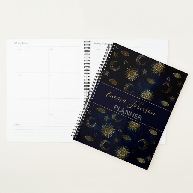 Agenda Estrellas de luna de oro azul celestial (Demostración)