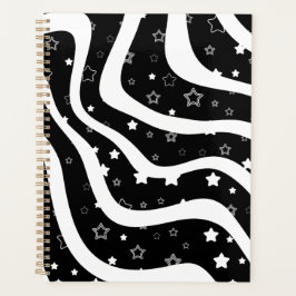 Agenda Estrellas en blanco y negro en líneas