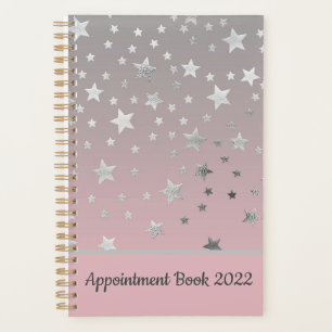 Agenda Estrellas grises rosa Ombre Elegante Chic Moderno 