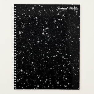 Agenda Estrellas purpurinas2 - Negro plateado