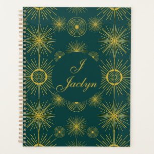 Agenda Estrellas solares celestes de Boho Verde azulado p