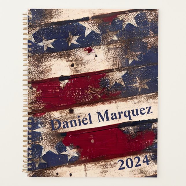 Agenda Estrellas y rayas azules rojas (Anverso)