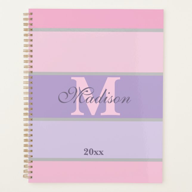 Agenda estuche para iPhone rosa y púrpura pastel / iPad (Anverso)