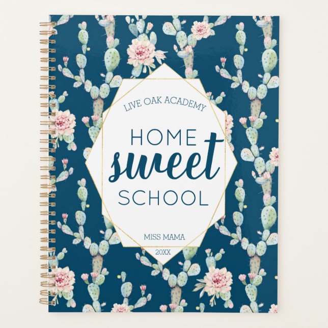 Agenda Estudiante de Watercolor Cactus Homeschool (Anverso)