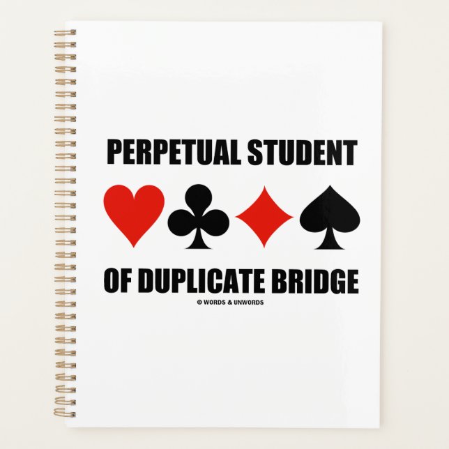 Agenda Estudiante Perpetuo De Palos De Cartas De Bridge D (Anverso)