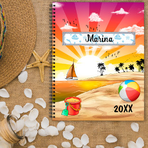 Agenda Eterna playa tropical de verano Sunset personaliza