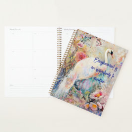 Agenda Ethereal White Peacock Planner