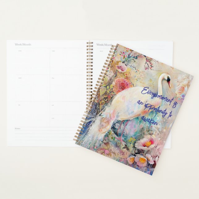 Agenda Ethereal White Peacock Planner (Demostración)