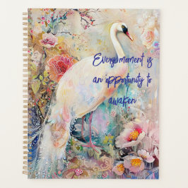 Agenda Ethereal White Peacock Planner