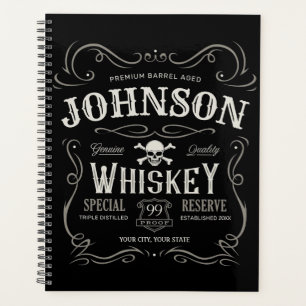 Agenda Etiqueta de Whiskey antigua barra de licor de époc