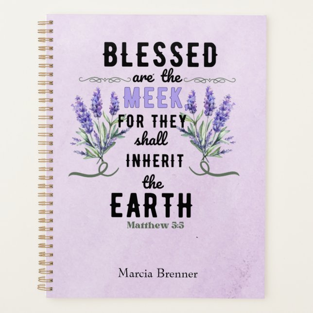 Agenda etro Matthew 5:5 Acuarela Lavender (Anverso)