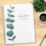 Agenda Eucalipto de acuarela personalizado<br><div class="desc">Este elegante Planner está decorado con un solo pulverizador de eucaliptos de acuarela. Personalizar con tu nombre y año. Porque creamos nuestra propia obra de arte no encontrarás esta imagen exacta de otros diseñadores. Acuarela original © Michele Davies.</div>