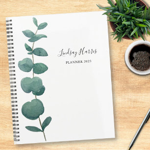 Agenda Eucalipto de acuarela personalizado