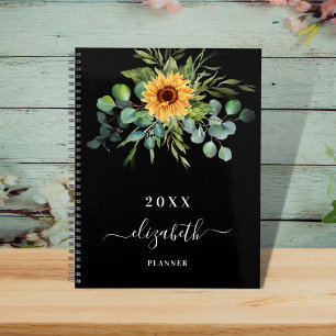 Agenda Eucalipto de girasol nombre negro verde 2023