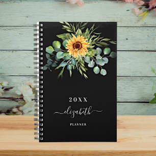 Agenda Eucalipto de girasol nombre negro verde 2023