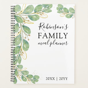 Agenda Eucalyptus Greenery Elegante Comida Familiar Blanc
