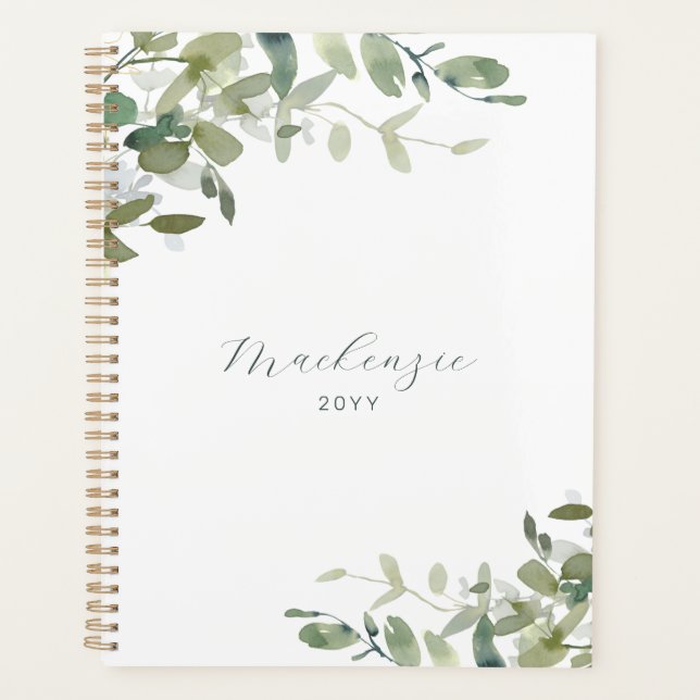 Agenda Eucalyptus Ivy Greenery Elegante Minimalista (Anverso)