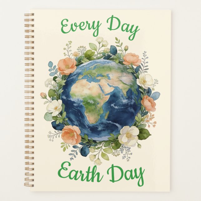 Agenda Every Day Earth Day Floral Wreath Earth (Anverso)