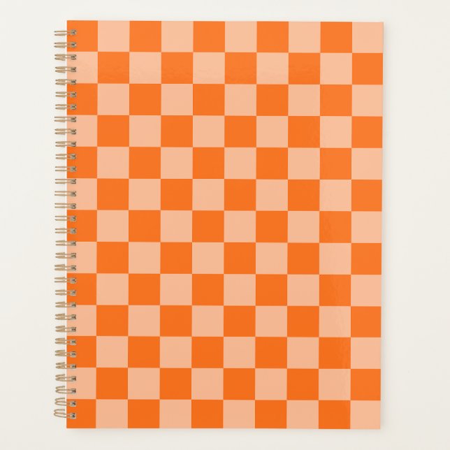 Agenda Explora la Belleza del Tablero de Ajedrez Naranja (Anverso)