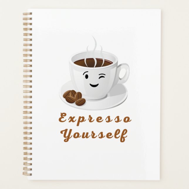 Agenda Expresso Yourself – Funny Smiling Coffee Tee (Anverso)