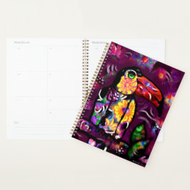 Agenda Extracto de Whimsical Abstract Floral Toucan Bird 