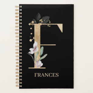 Agenda F Monograma Plano Floral Personalizado